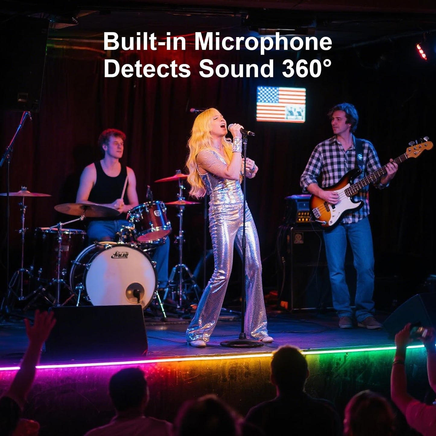 Smart Led Strip Lights,Offline Voice Control RGBW Light Strip No App Required, Music Sync Dimmable Color Changing 10 Voice Commands with Warm White, Perfect for Bedroom Basements Kids Room Gaming