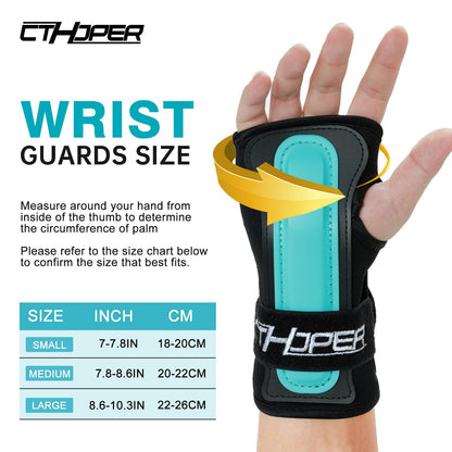 CTHOPER Wrist Guards Hand Protector for Snowboarding, Skiing, Skateboarding, Skating, Adults/Kids/Youth Sports Wrist Brace Protective Gear(1 Pair) (L)
