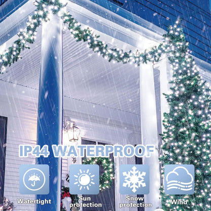 LAMPHOME 33ft Christmas Decorative Mini Lights, 100 LED Transparent Wire Fairy Starry String Lights Plug in, 11 Lighting Modes, for Indoor Outdoor Xmas Tree Wedding Party Decoration (White)