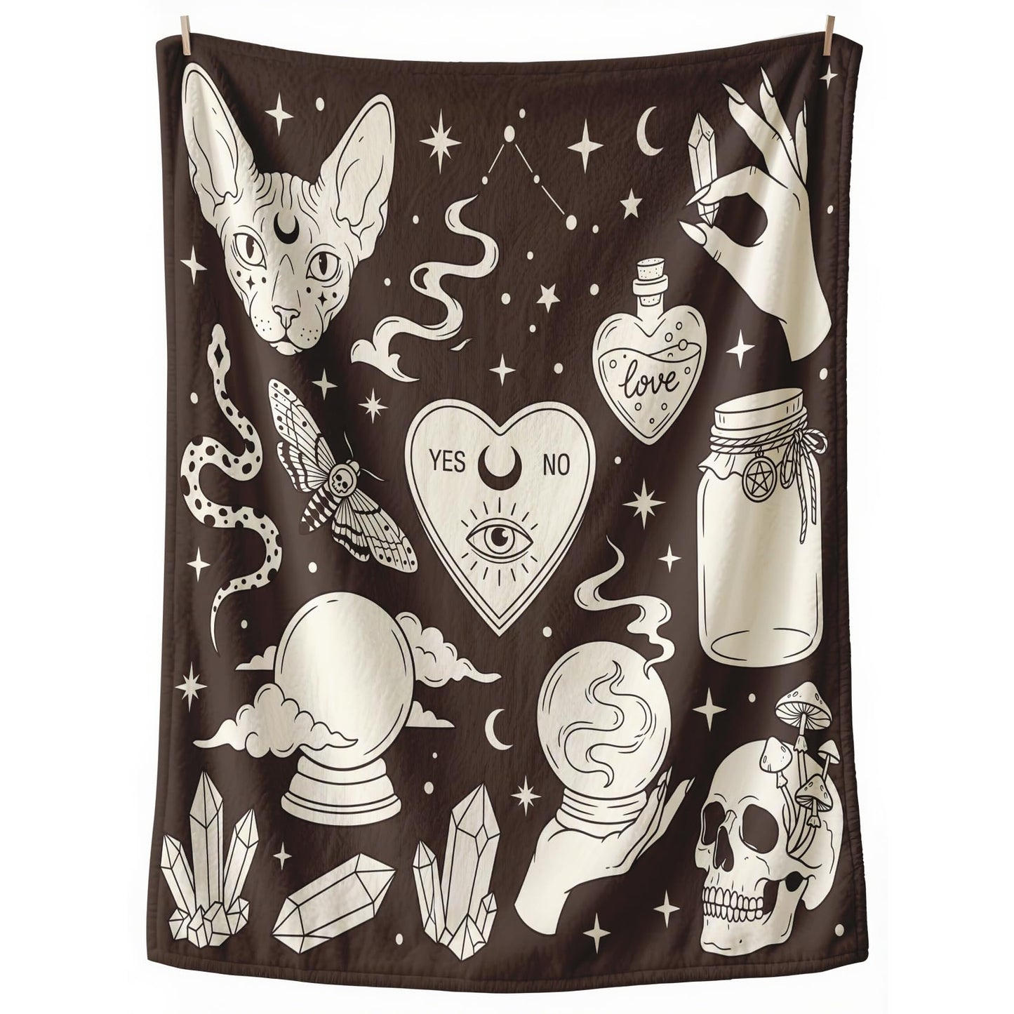 GEDAEUBA Halloween Witch Blanket - Witchcraft Witchy Fleece Blanket Throw, Soft Cozy Blankets & Throws for Couch, Bed, and Sofa, 50x60 inches