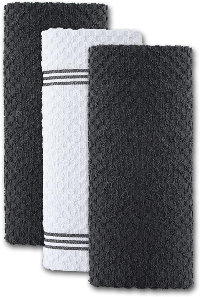Infinitee Xclusives Premium Kitchen Towels – Pack of 3, 100% Cotton |15 x 25|