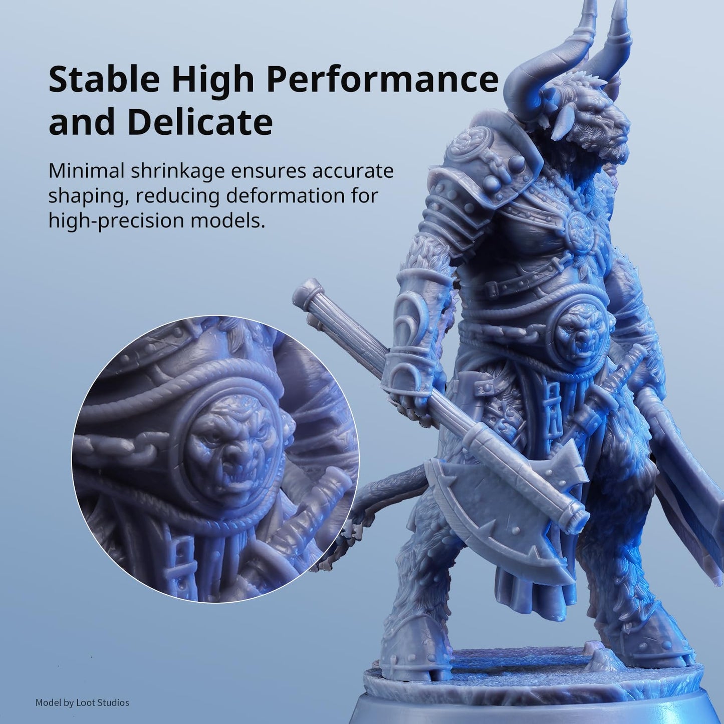 ANYCUBIC Plant-Based Resin 2.0, 3D Printer Resin with Ultra-low Odor, High Toughness and Low Shrinkage, 405nm UV Photopolymer Resin, Fast Curing and Compatible with All Resin 3D Printers, Grey 1kg