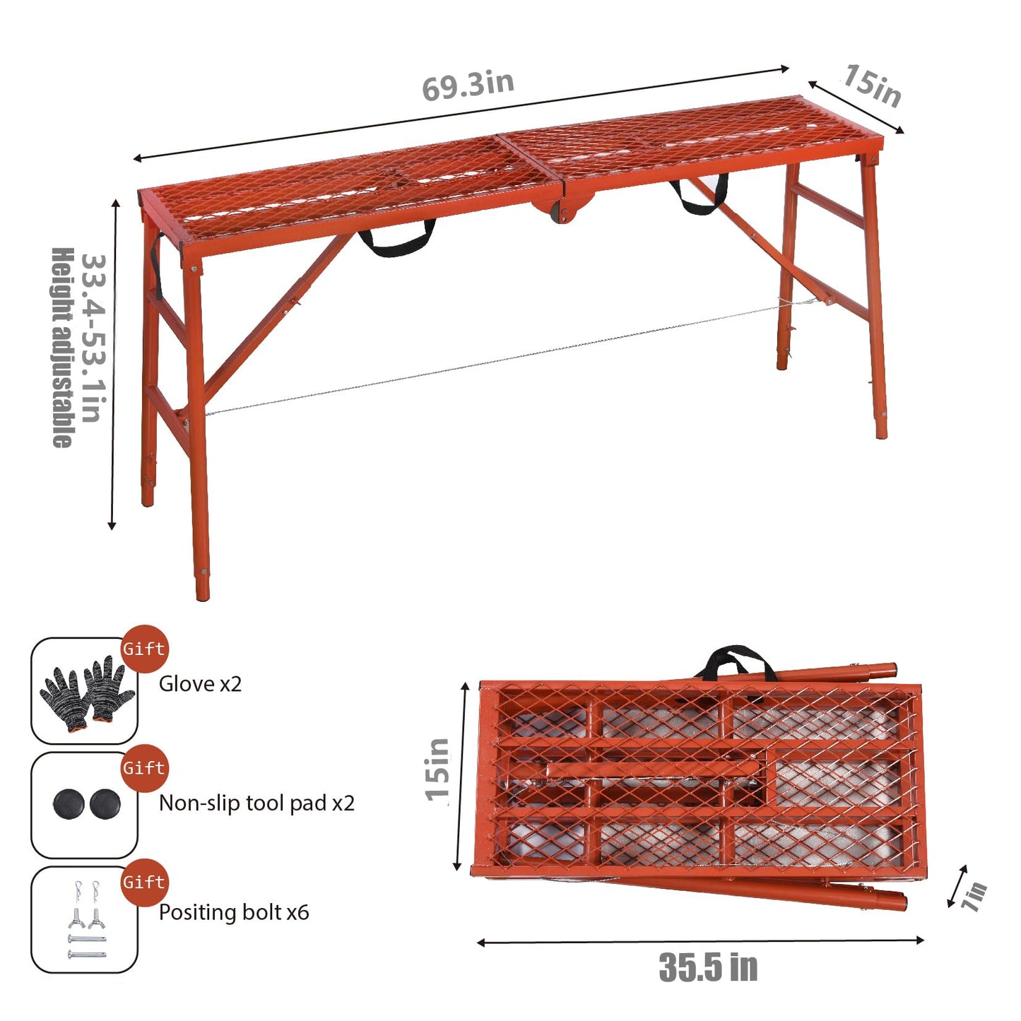 LEADALLWAY Scaffolding Platform and LEADALLWAY 3 Step Ladder
