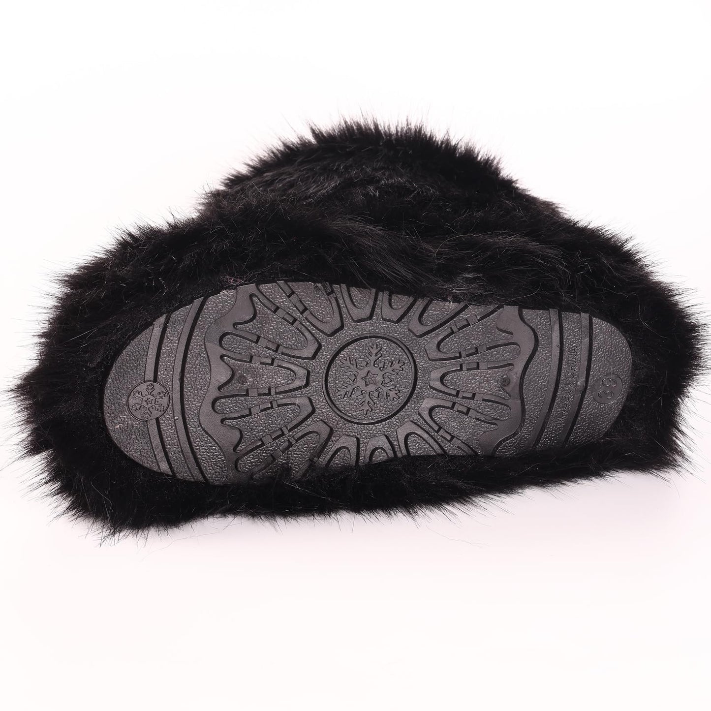 Valpeak Snow Boots for Women 2023 Furry Boots Winter Knee High Flat Heel Fluffy Faux Fur Boots(Black,9)