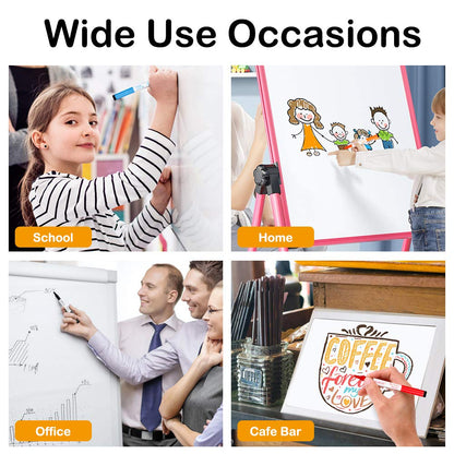 Shuttle Art Magnetic Whiteboard Markers, 20 Pieces Fine Tip and Eraser, Dry Erase Whiteboard Markers, for Writing on Whiteboards, Weekly Planner, Glass for School Office Home