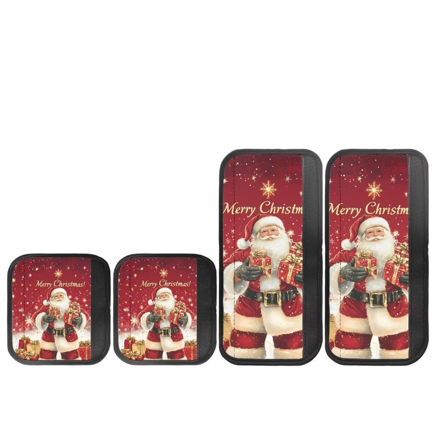 Mintulipy Xmas Refrigerator Door Handle Covers 4 PCS Christmas Santa Claus Protector Fridge Dishwasher Oven Keep Off Fingerprints Food Stain