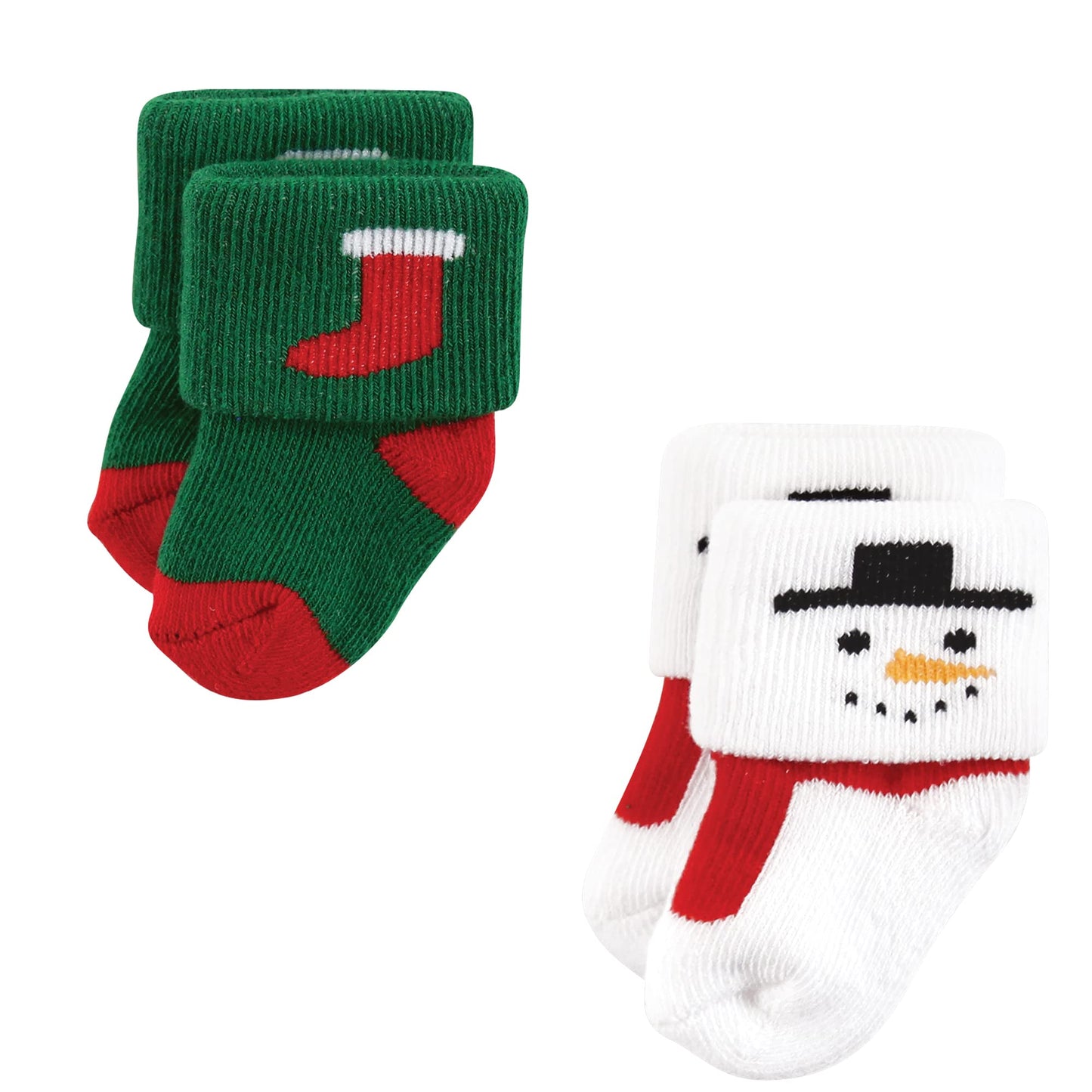 Hudson Baby Girls Unisex Cotton Rich Newborn And Terry Socks, 12 Days Of Christmas Santa, 12-24 Months, 12 Days Of Christmas Santa, 12-24 Months US
