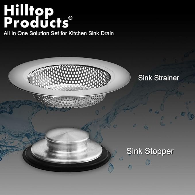 2PCS - Kitchen Sink Drain Strainer and Anti-Clogging Stopper Drainer Set