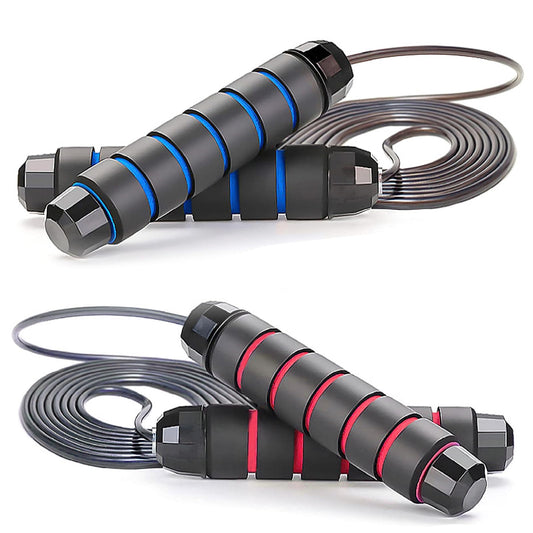 Two pack Jump Rope Skipping Rope for Rope Skipping, Speed Jump Rope for Exercise,Jump Rope for Kids Men Women for Fitness (Red and Blue)