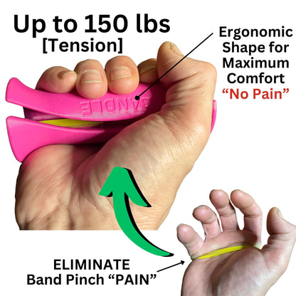 Bandles™ - True Ergonomic Resistance Band Handles | Unleash the Full Potential of Pain-Free, Full-Body Workouts | Durable & Comfortable for High-Intensity Training (2 Handles) (Steel Gray, Standard)