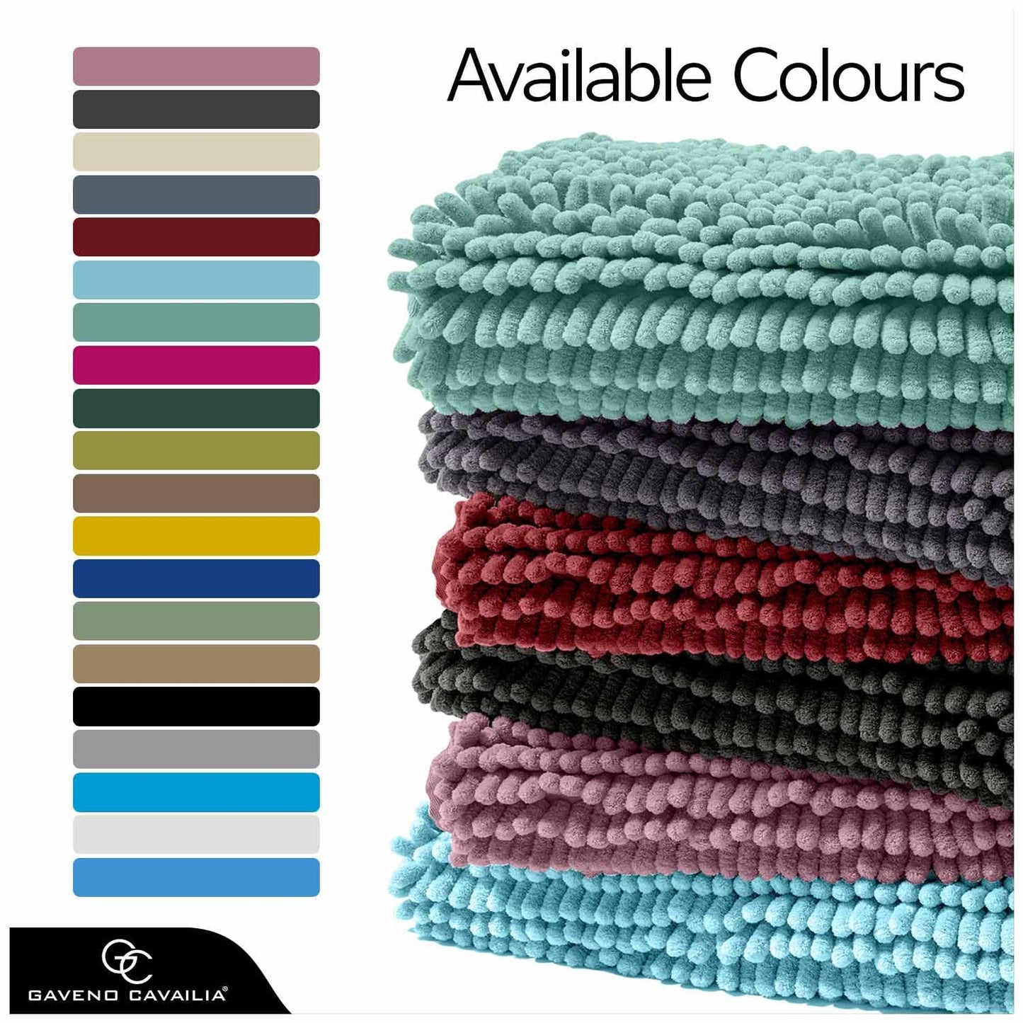 GC GAVENO CAVAILIA 2 Piece Non Slip Rubber Backed Mats - Super Absorbent Antibacterial Toilet Carpet Mat - Quick Dry Microfiber Chenille Rug Washable Bath Mats - Sage Green