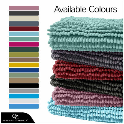 GC GAVENO CAVAILIA 2 Piece Non Slip Rubber Backed Mats - Super Absorbent Antibacterial Toilet Carpet Mat - Quick Dry Microfiber Chenille Rug Washable Bath Mats - Sage Green
