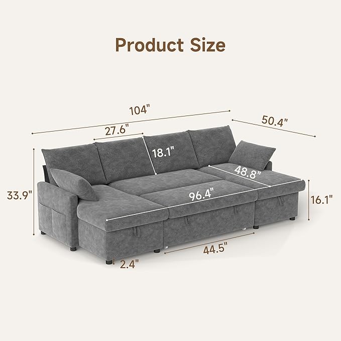 Sofa Bed, Apartment and Hotel, Dark Gray