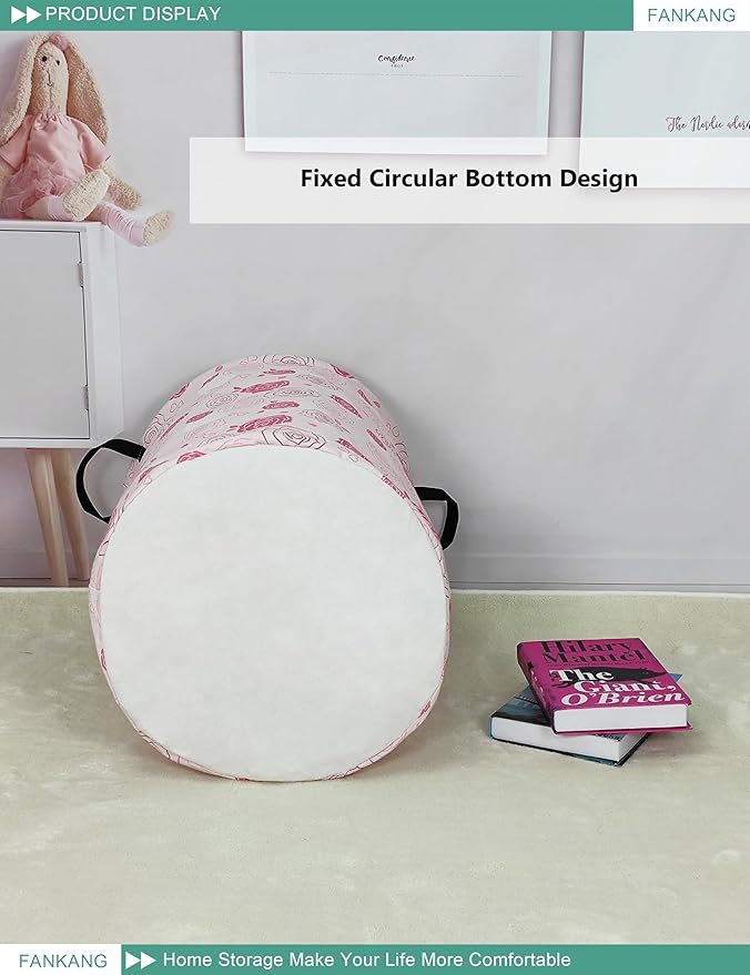 FANKANG Storage Basket, Nursery Hamper Canvas Laundry Basket Foldable