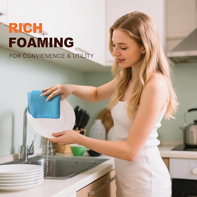 KinHwa Kitchen Washcloths for Dishes Absorbent Microfiber Dish Cloths Quick Dry