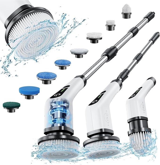 Leebein Electric Spin Scrubber, Cordless Cleaning Brush