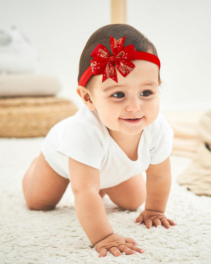 jollybows 10pcs Christmas Baby Bows Headbands Soft Stretchy Grosgrain Ribbon Hairbands with Bows Christmas Headbands Hair Accessories for Newborn Baby Girls Infant Toddlers Kids