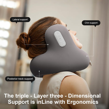 Travel Neck Pillow with Bluetooth Headset, Memory Foam Airplane Pillow for Head Support, Ergonomic Design Traveling Music Pillow for Home, Flight, Car with Adjustable Buckle and Drawstring Bag(Grey)
