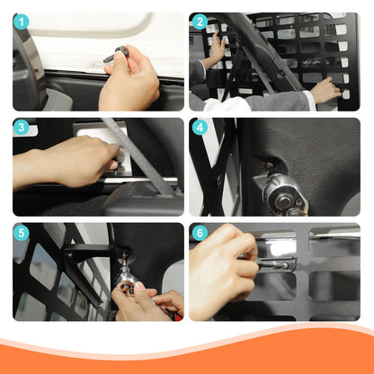 JeCar Trunk Side Window Molle Storage Organizer Metal Racks for 2018-2025 Jeep Wrangler JL, 2PCS