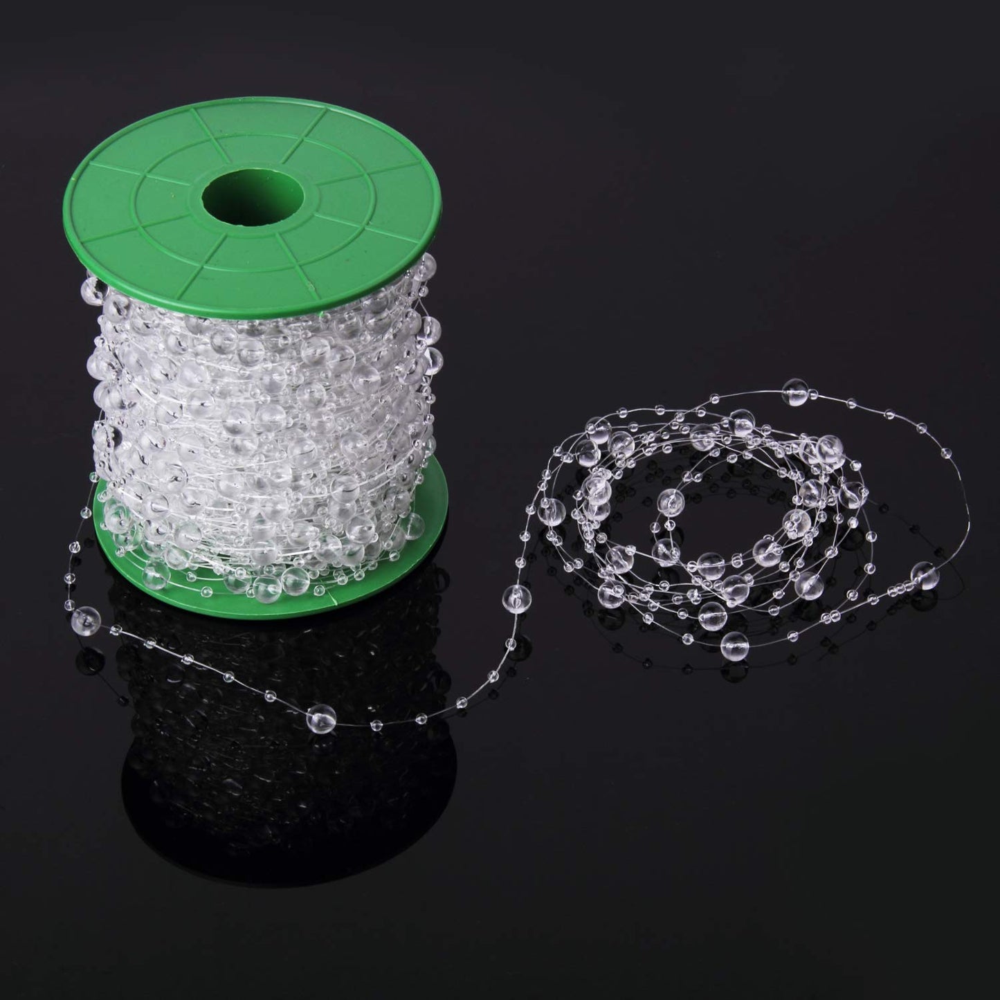 200 Feet Roll Clear Crystal Acrylic Party Garland Centerpiece Bridal Bouquet Decoration/Crystal Acrylic Bead Garland Wedding Centerpiece Floral Crafting DIY Accessory