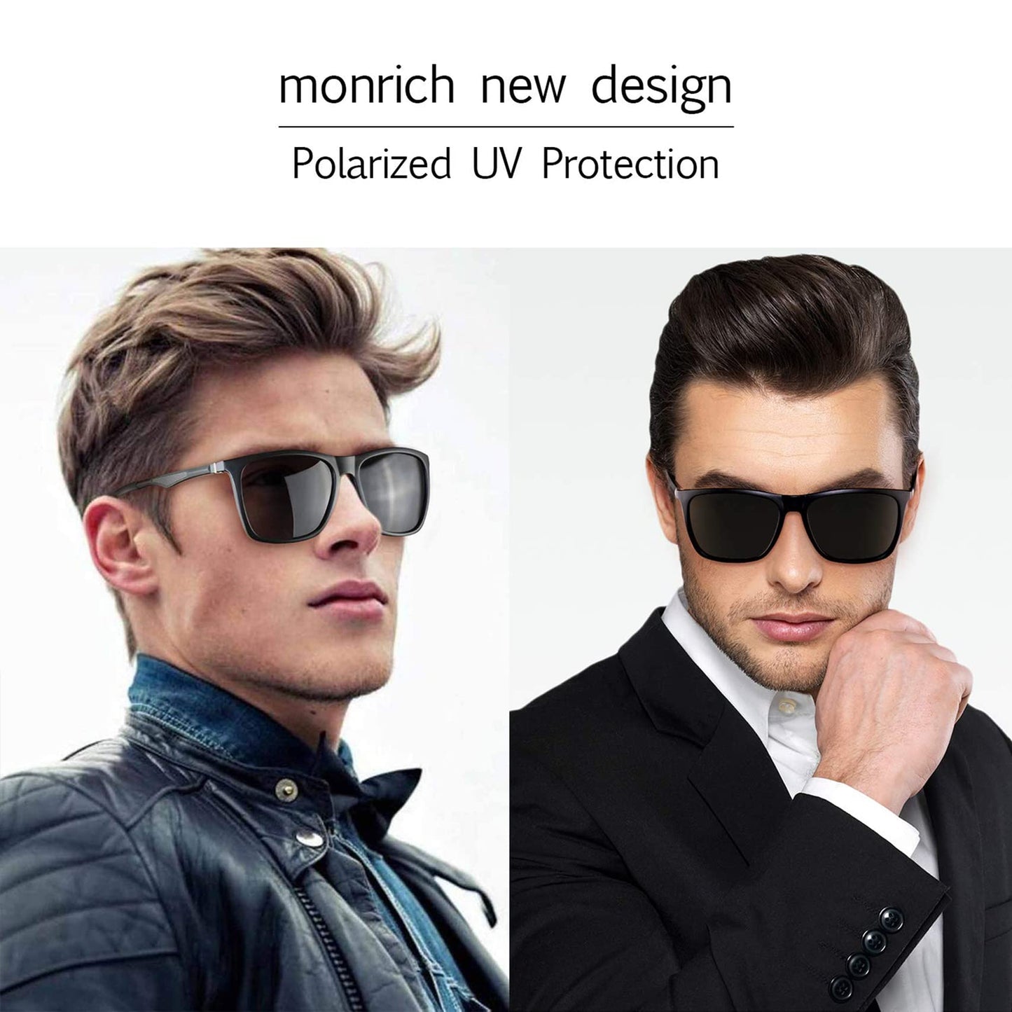 Polarized Sunglasses for Men Aluminum Mens Sunglasses Driving Rectangular Women Sun Glasses (Grey Lens/Black Frame)