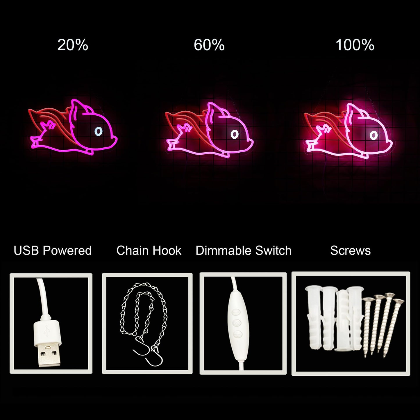 Superhero Cape Fly Pig Neon Sign Neon Pig Light Up Sign For Wall Decor Home Decor Neon Light USB Powered LED Light Up Signs Room Decor