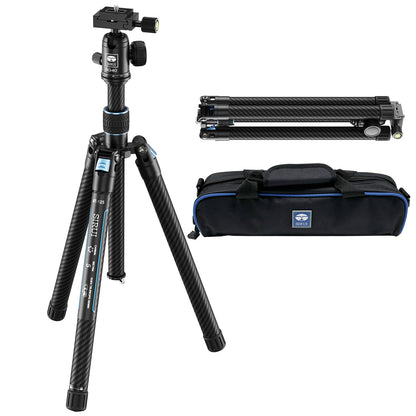 SIRUI 60" Carbon Fiber Tripod for Camera with 360° Panoramic Ball Head, Arca QR Plate, Compact Lightweight 2.1lbs Travel Tripod for DSLR Video Camcorder, Max Load 10kg, Traveler X-III