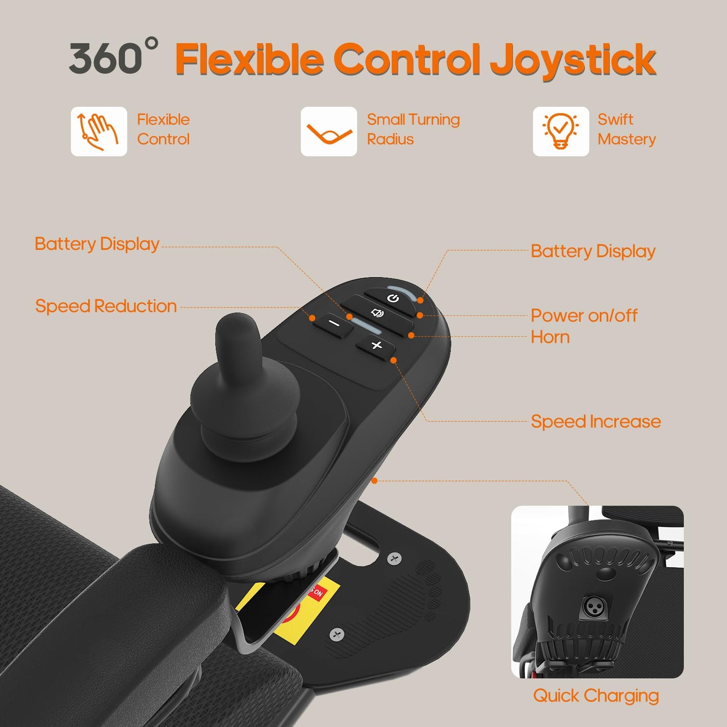 Reclining Electric Wheelchair for Adults Foldable Power Motorized Wheelchair Reclining Backrest All Terrain Electric Wheelchair for Seniors Portable Airline Approved Black