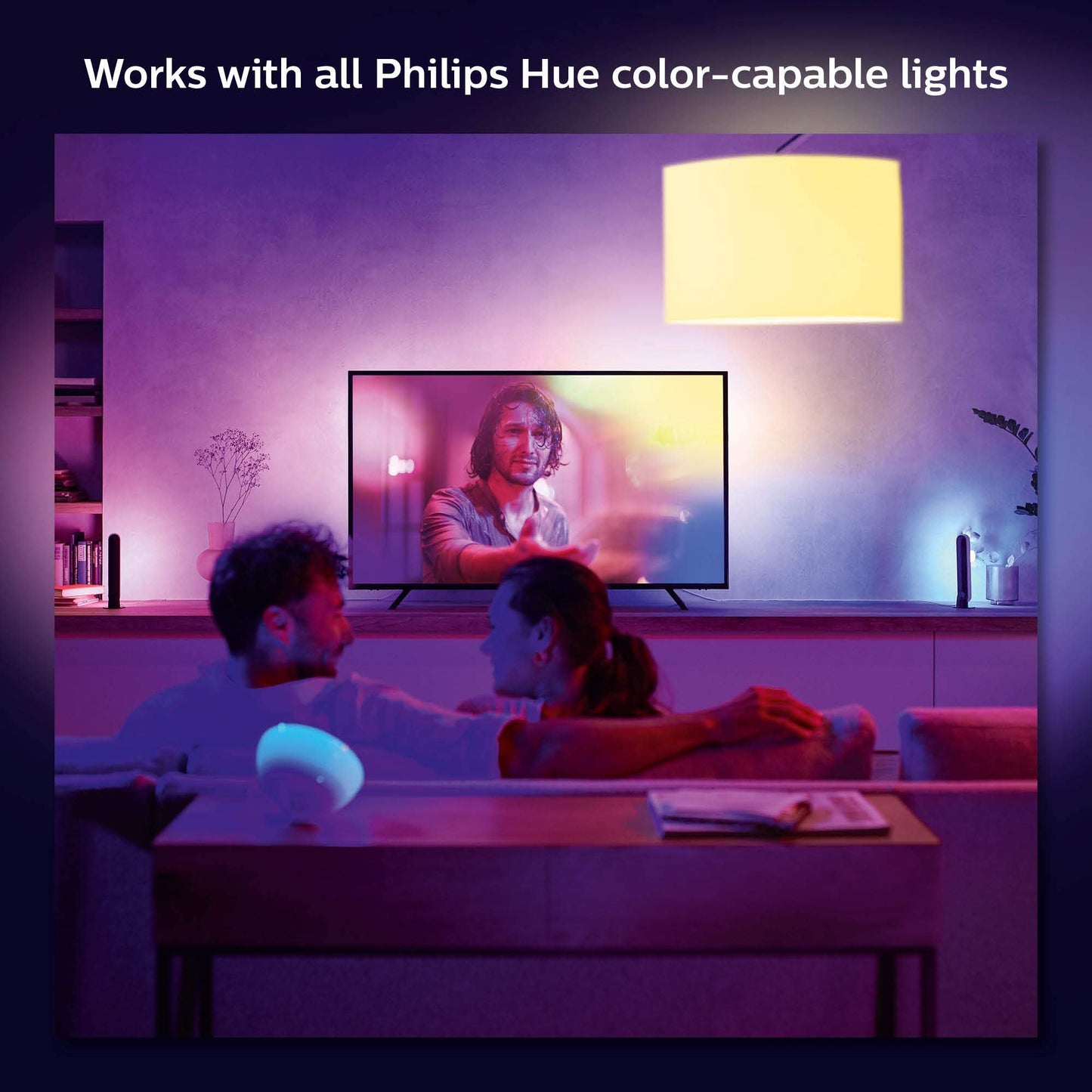 Philips Hue Play Gradient 55" Smart TV Light Strip - Flowing Multicolor LED Color-Changing TV BackLight - Sync with TV, Music, and Gaming - Requires Bridge and Sync Box - Control with App or Voice