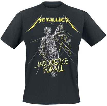 Metallica Men's Justice for All Tracks BL_TS: L T-Shirt, Black (Black Black), Large (Size:Large)