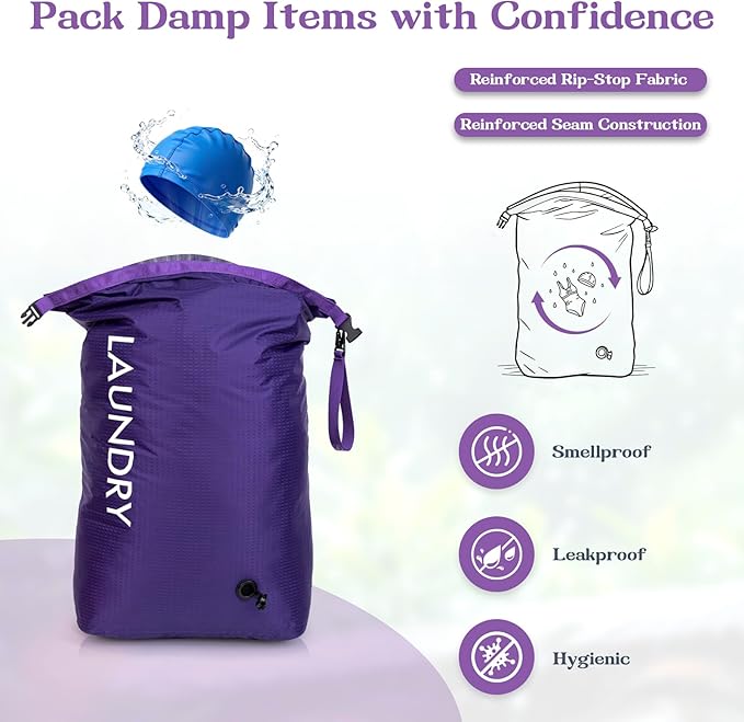 Travel Laundry Bag, Vacuum Compression Dirty Clothes Travel Bag, Waterproof