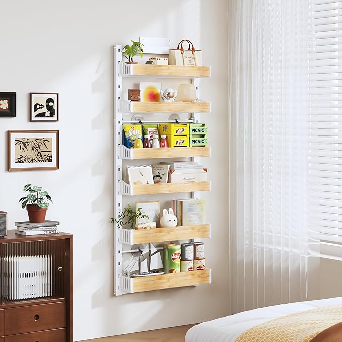 6-Tier Over The Door Pantry Organizer, Heavy-Duty Metal Wall Mount or Hanging