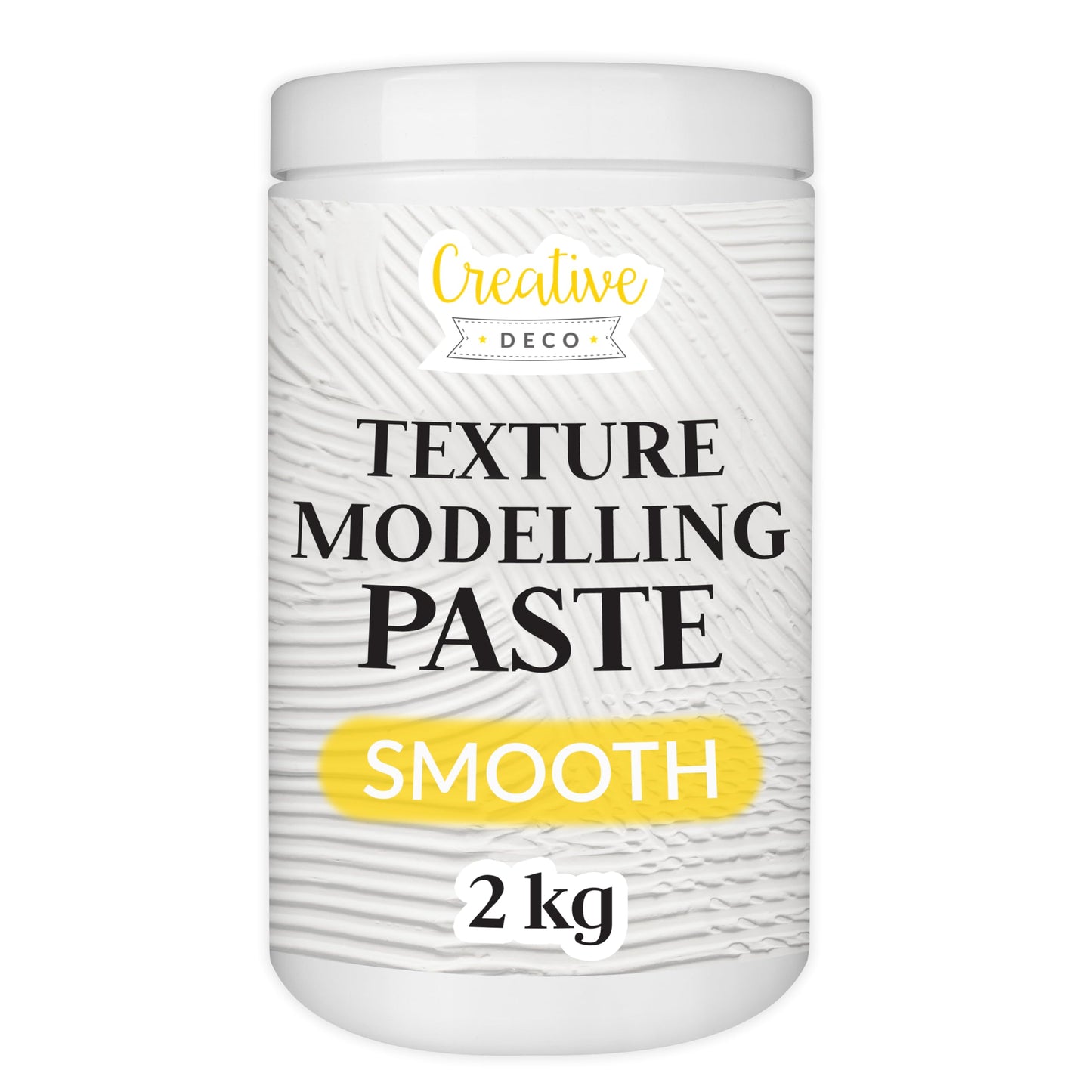 Creative Deco Modelling Paste Smooth Paste | 2 kg | White Paste | Texture Paste Acrylic Paint Structural Paste Medium for Art Project, DIY, 3D Effect, Structure, Texture