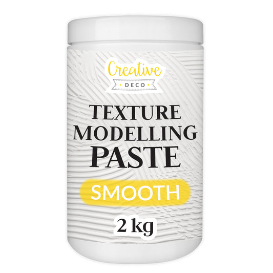 Creative Deco Modelling Paste Smooth Paste | 2 kg | White Paste | Texture Paste Acrylic Paint Structural Paste Medium for Art Project, DIY, 3D Effect, Structure, Texture