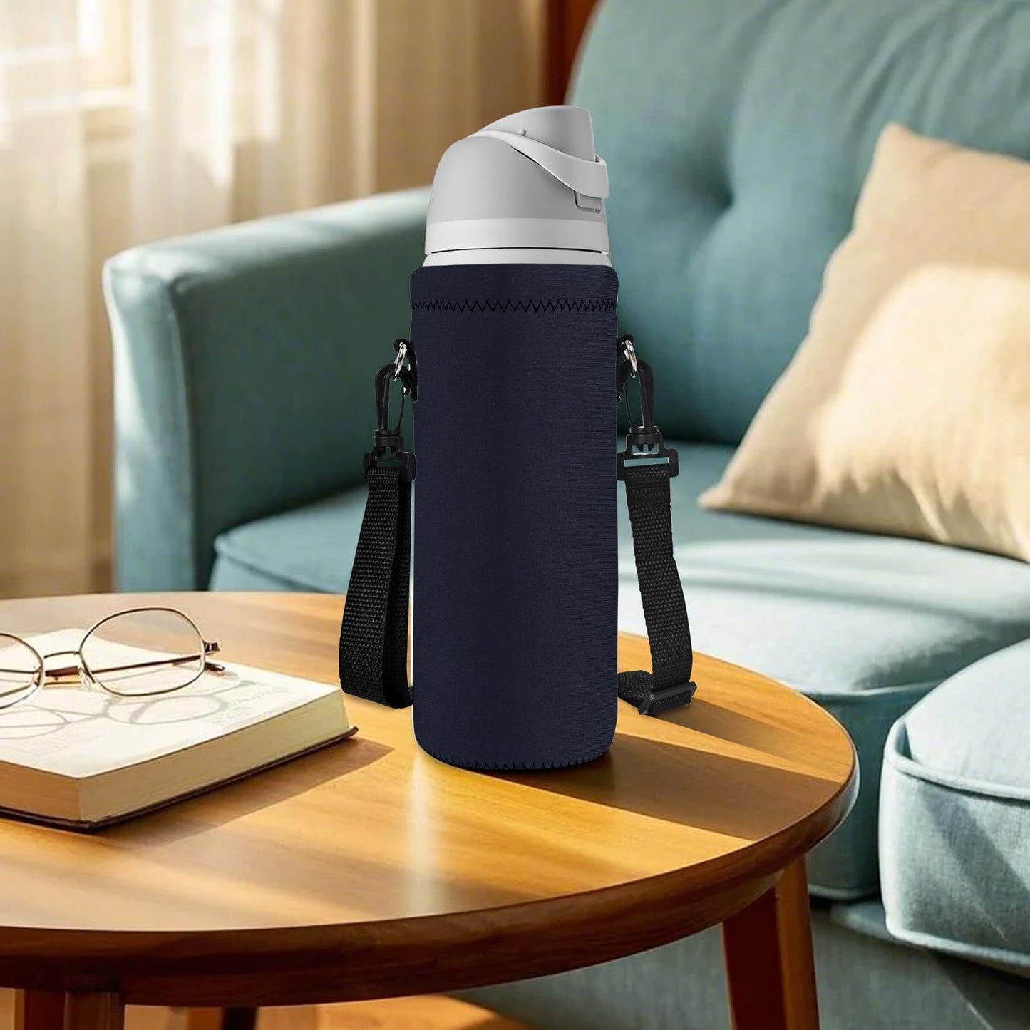 AUPET Water Bottle Carrier,Insulated Neoprene Water bottle Holder Bag Case Pouch Cover 1000ML or 750ML,Adjustable Shoulder Strap, Great for Stainless Steel and Plastic Bottles
