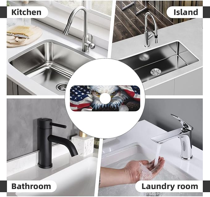 American Eagle Flag Kitchen sink faucet pad, strong water absorption, anti slip
