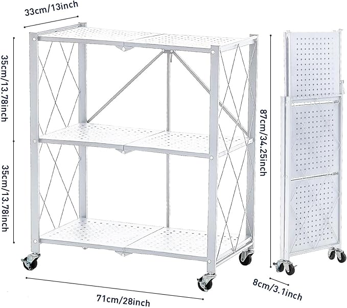 BRIAN & DANY 3-Tier Foldable Storage Shelves