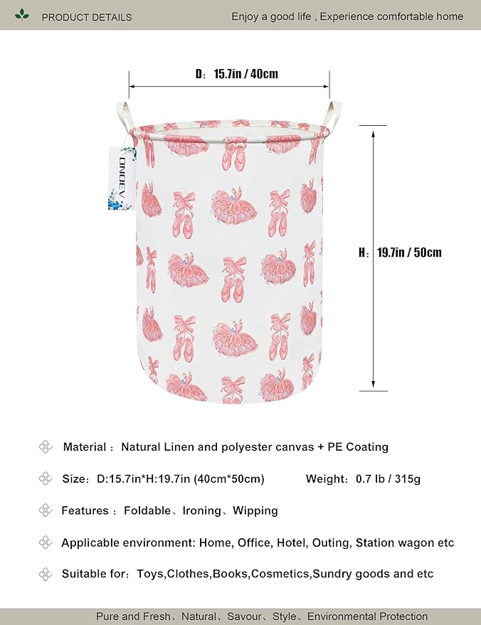 Round waterproof laundry basket, foldable storage basket, laundry Hampers