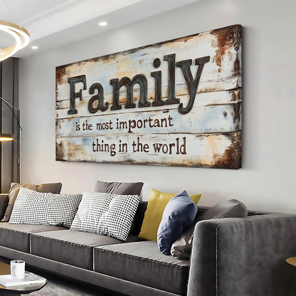 Retro Family Quotes Wall Art for Living Room Canvas Prints Family is the Most Important Thing in the World Rustic Farmhouse Art Deco Modern Artwork Bedroom Kitchen Dining Room Decor Extra Large