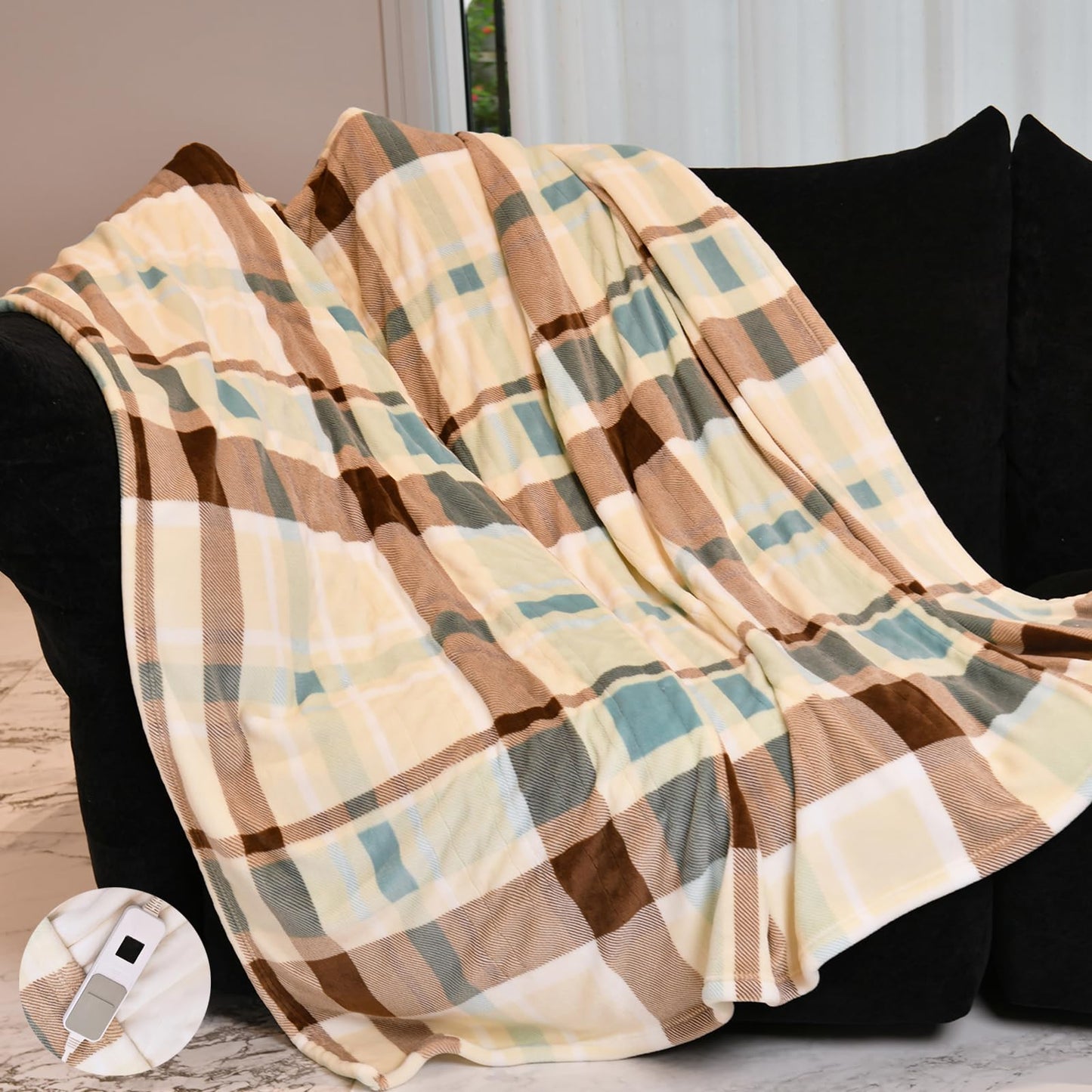 MERRYLIFE Heated Blanket Cozy Soft Electric Blanket with 4 Heating Levels&8 Hours Auto Off Overheat Protection Machine Washable UL&FCC Certification Use for Home Couch (Cheetah,50" 60")