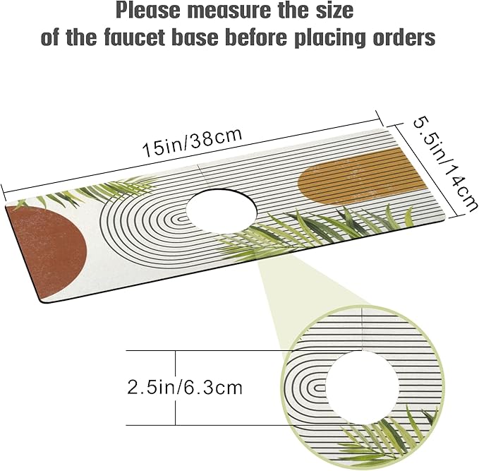 Sink Faucet Absorbing Mat, 2 Pack Drying Mat Around Faucet Sink Splash Guard