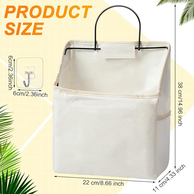 Chumia 6 Pack Wall Hanging Storage Basket Bathroom Closet Hanging Storage Bag