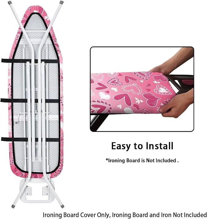 Pink Heart Ironing Board Cover Valentines Day Iron Board Cover Romantic