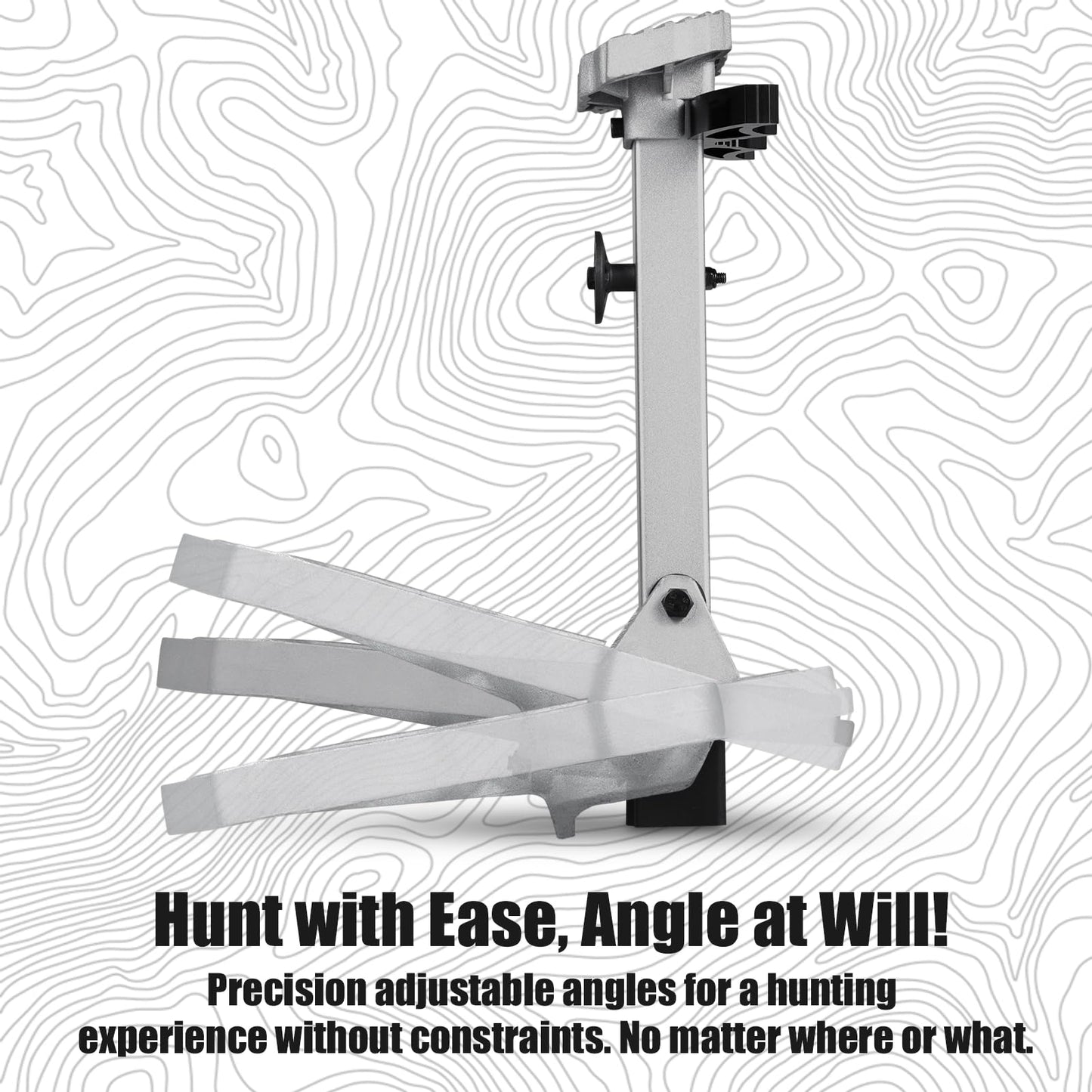 QOGIR Saddle Hunting Platform, Reliable Tree Saddle Platform with Non-Slip Ridge Grips, Lightweight Cast Aluminum Construction, Fully Adjustable Silent Platform, 16.1"x12.2" Hunting Platform