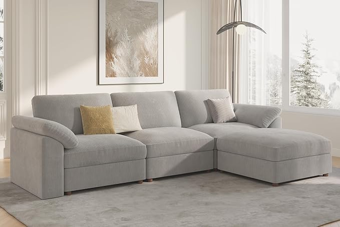EASE MOOSE Oversized Sectional Modular Sofa, L Shape Sectional Couch Wide Deep