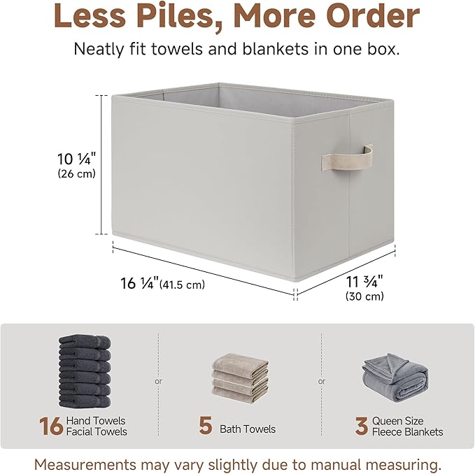 StorageWorks Storage Baskets for Shelves, Fabric Storage Bins, Closet
