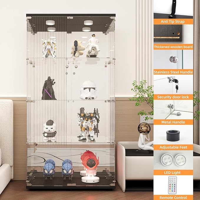 LFT HUIMEI2Y Glass Display Cabinet 4-Shelf