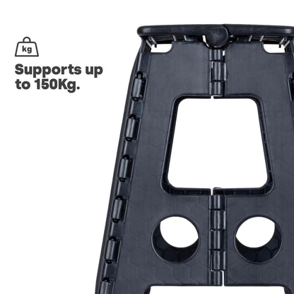 LIVIVO Folding Step Stool – Compact and Lightweight Two Tier Anti Slip Stepping Stool - Folds Flat with Carry Handle for Easy Storage and Transport