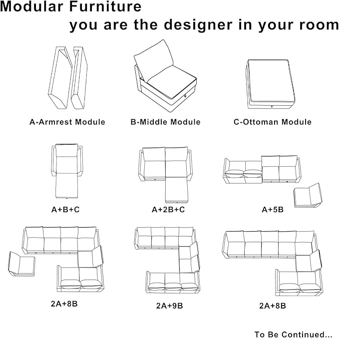 HONBAY Modern Fabric Middle Module