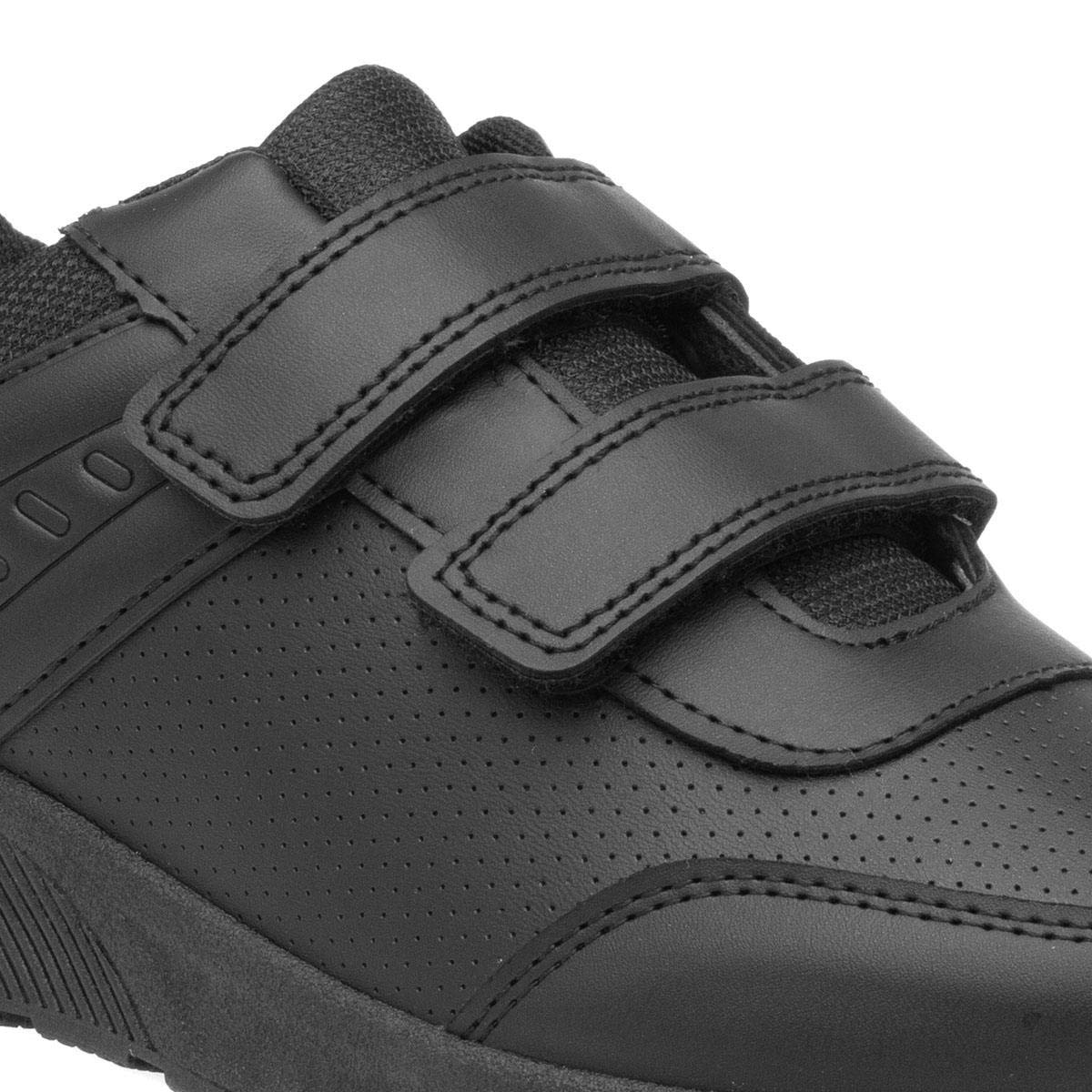 Boys Easy Fasten Black Trainer - Size 12 Child UK - Black